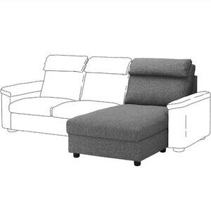 Replaceable Sofa Covers For LIDHULT Chaise Section = Gray